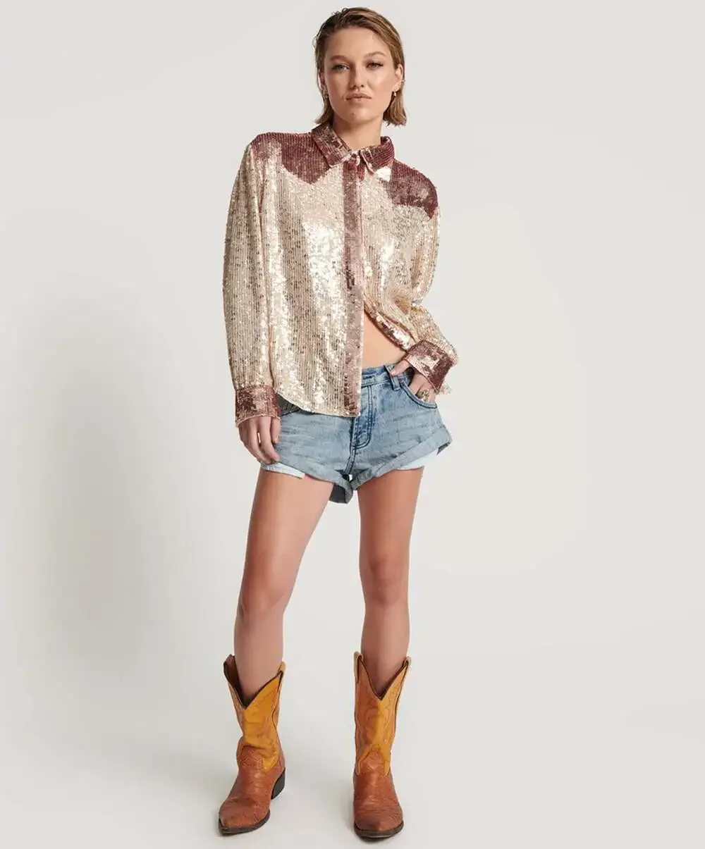 One Teaspoon Bandits Low Waist Denim Shorts in Salty Dog
